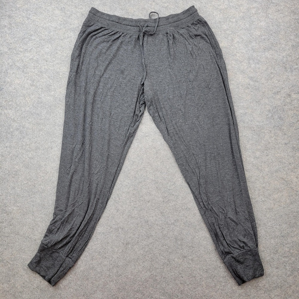 DKNY Pants Mens Medium Gray Jersey Lounge Sleepwear Cuffed Drawstring PJs